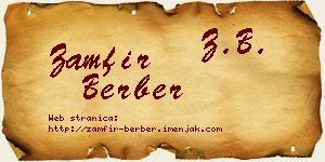 Zamfir Berber vizit kartica